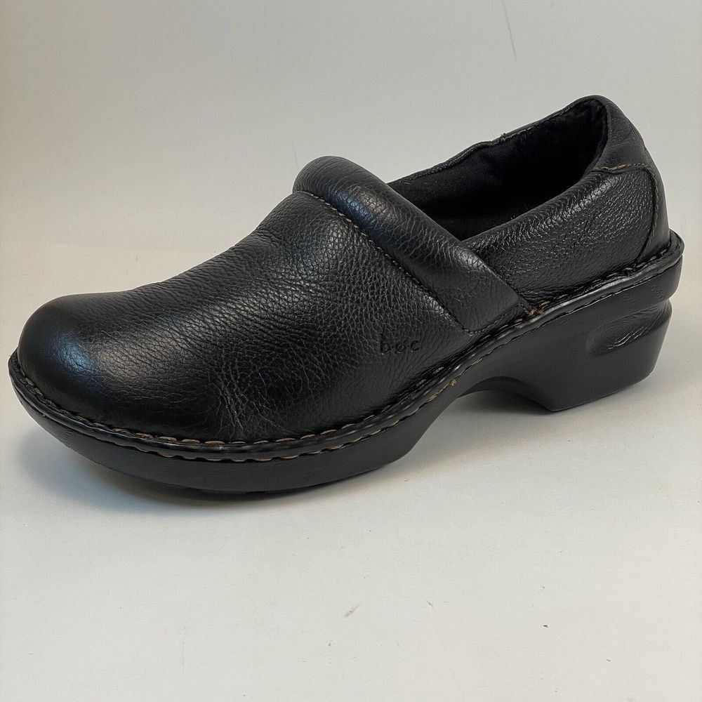 BOC Born Concept Peggy Mule Slip On Clogs Women's Size 8.5 Black Leather Nurse